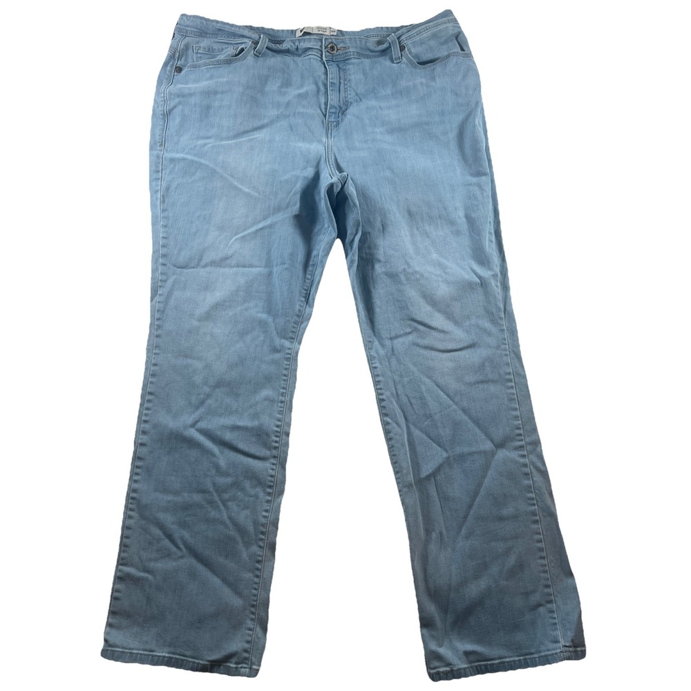 Levis Jeans Womens 24W Defined‎ Waist Blue Light Wash Low 580 Straight